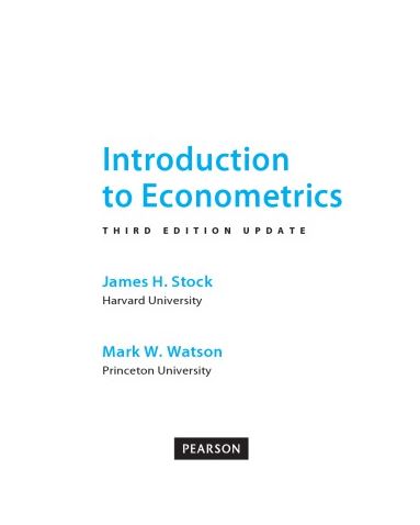Introduction to Econometrics 3rd Edition