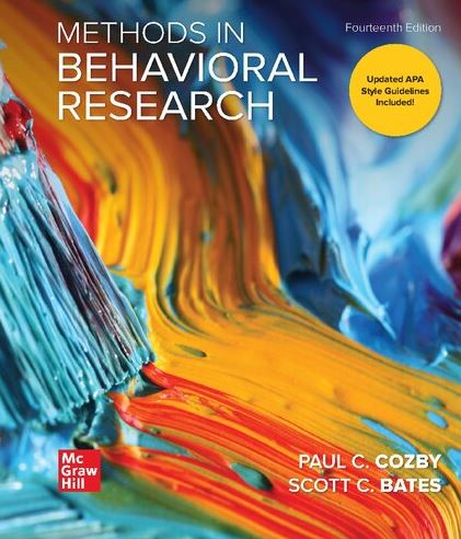 Methods in Behavioral Research 14th Edition Paul Cozby